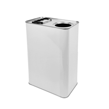 5 Litre White UN Approved Plain Interior Rectangular Tin 57mm Din Opening