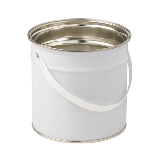 3 Litre Tinplate White Tulip Pail Plain Interior