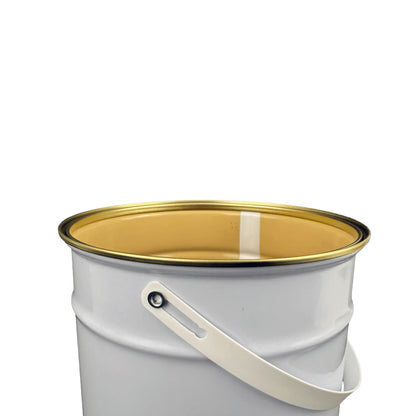 5 Litre Tinplate White Tulip Pail Lacquered Interior Invopak