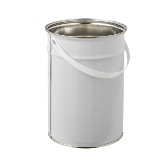 5 Litre Tinplate White Tulip Pail Plain Interior