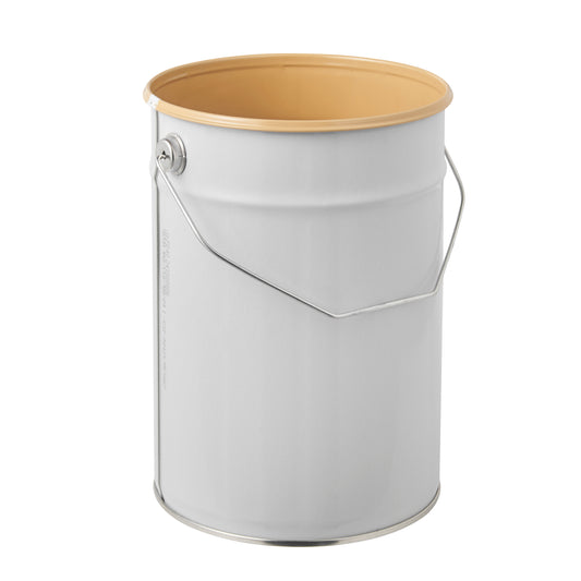 5 Litre White Lacquered Tinplate Pail with Wire Handle