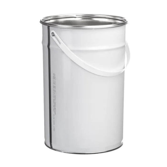 6 Litre Tinplate White Pail Plain Interior UN Approved