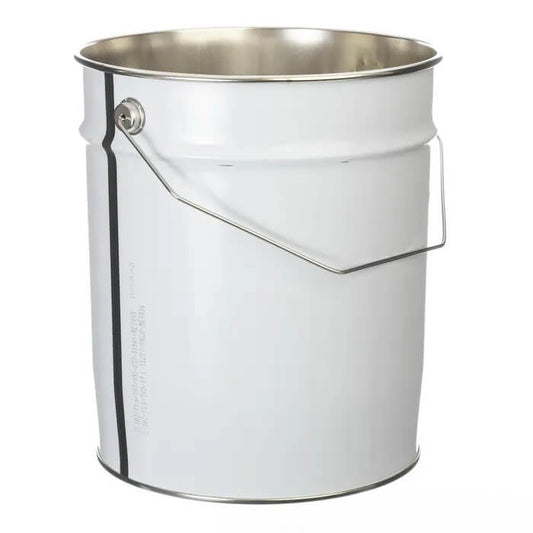 11 Litre Tinplate White Pail Plain Interior UN Approved