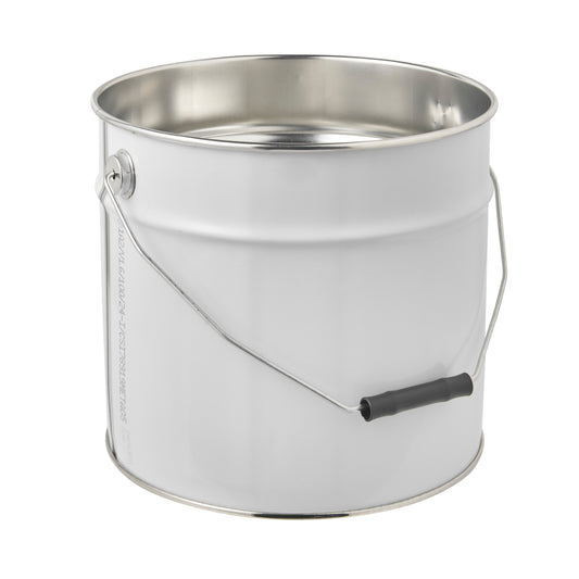 12 Litre Tinplate White Pail Plain Interior UN Approved