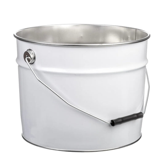 15 Litre Tinplate White Pail Plain Interior UN Approved