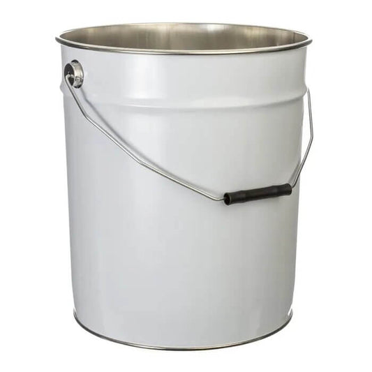 20 Litre Tinplate White Pail Plain Interior UN Approved