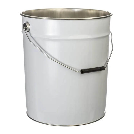 21 Litre Tinplate White Pail Plain Interior UN Approved