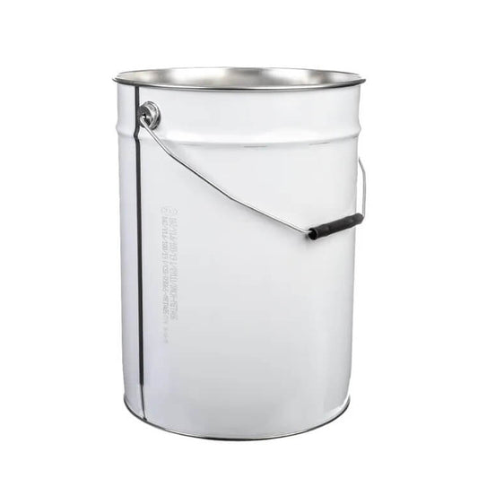 23 Litre Tinplate White Pail Plain Interior UN Approved