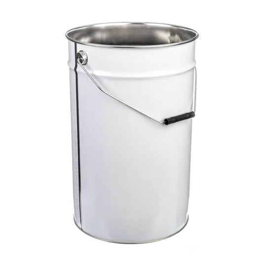 25 Litre Tinplate White Pail Plain Interior UN Approved 285mm Neck