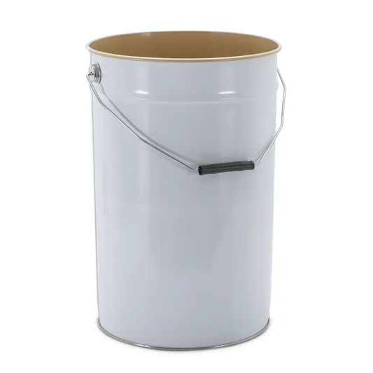 25 Litre Tinplate White Pail Lacquered Interior UN Approved