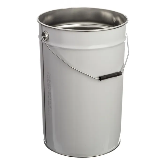 25 Litre Tinplate White Pail Plain Interior UN Approved