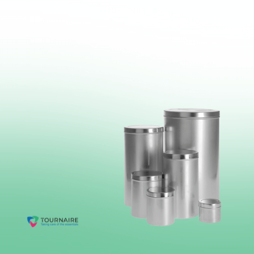 Tournaire aluminium cylindrical boxes with lids