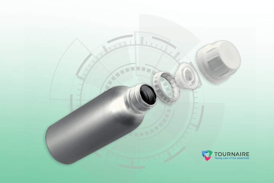 Tournaire aluminium Omni Plus bottle exploded diagram