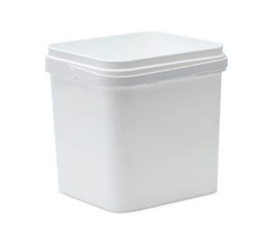 17 Litre Plastic White Tamper Evident Square Bucket with Plastic Handle