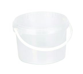 3 Litre Plastic Clear Tamper Evident Bucket with Plastic Handle