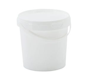 1 Litre White Tub Complete with 131 mm White Lid and Plastic Handle